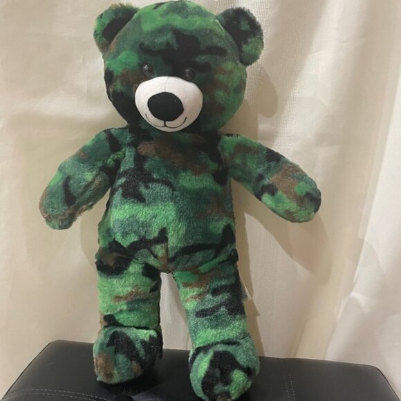 TEDDY BEAR CAMOFLOUGE  MILITARY ARMY CAMOBEAR OLIVE GREEN HUNTER VALENTINES GIFT - Picture 1 of 11